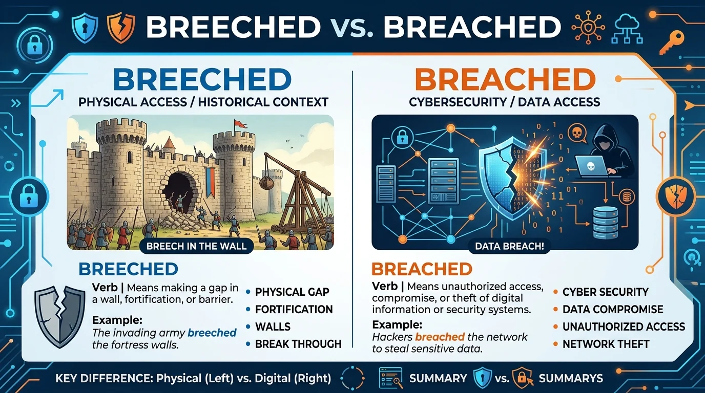 breeched vs breached