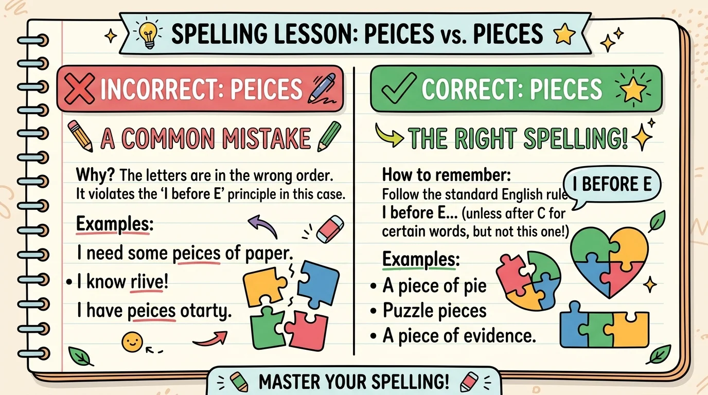 peices vs pieces