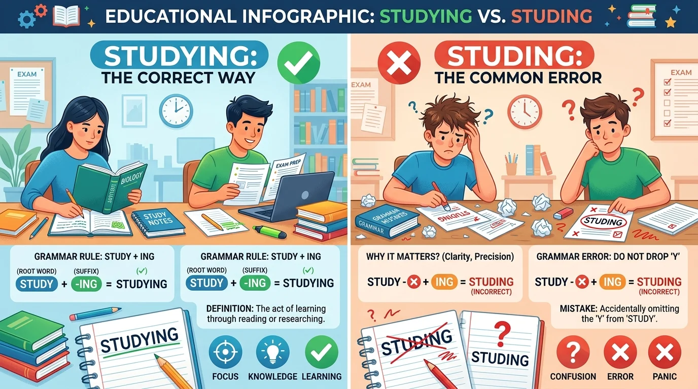 studying vs studing